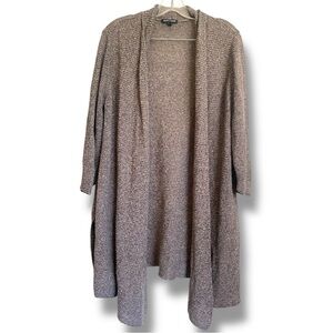 Eileen Fisher 100% Linen Gauzy Open Front Duster Cardigan LG Spring Minimalist